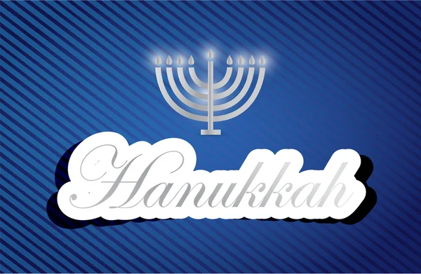 Hanukkah trabalho sinal de texto e velas — Fotografia de Stock