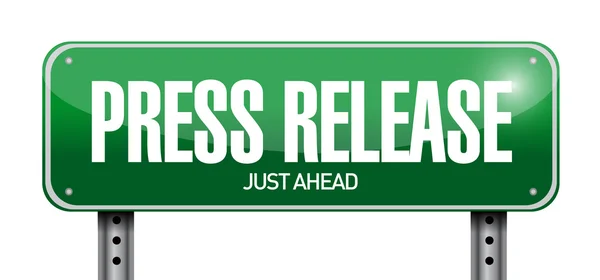 Press release road sign illustration — Stock Photo, Image
