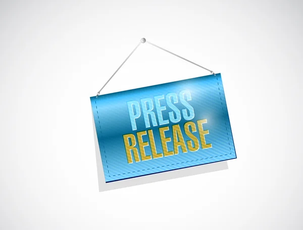 Press release hanging banner illustration — Stock Photo, Image