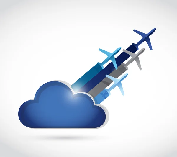 Planes over a cloud. illustration design — Stock Photo, Image