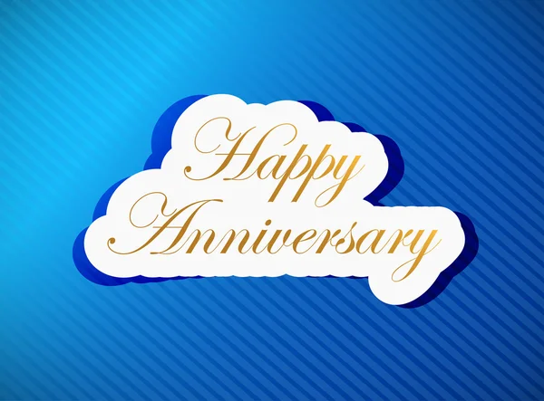 Blue happy anniversary card illustration — Stock Photo, Image