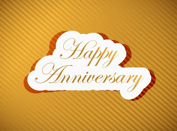 Happy anniversary gold sign illustration design — Stock Photo, Image