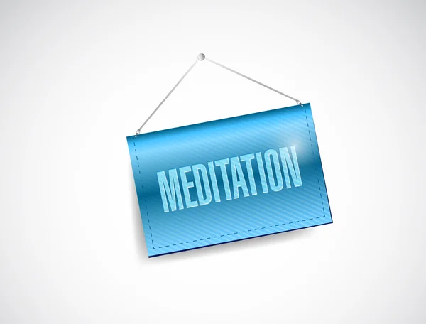 Meditação pendurado banner ilustração — Fotografia de Stock