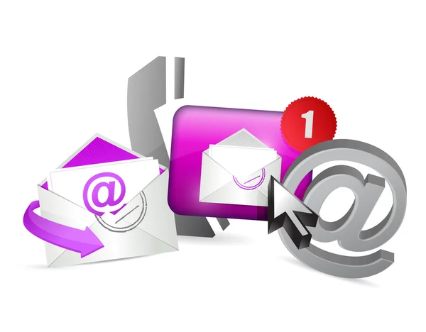 Purple contact us icons graphic concept — Stock Photo, Image