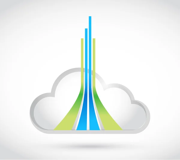 Linee di cloud computing e di destinazione — Foto Stock