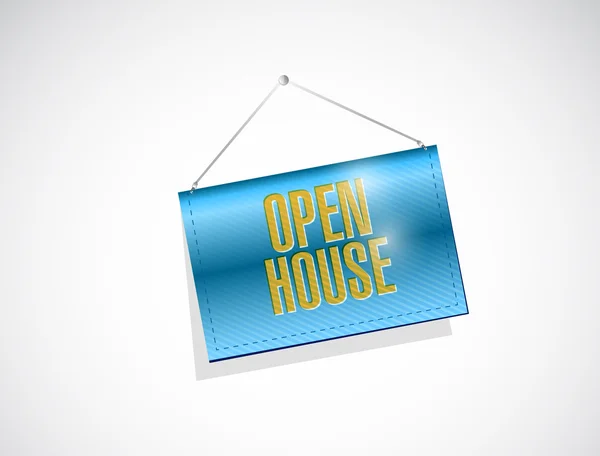 Open house hanging banner sign — Stock Photo, Image