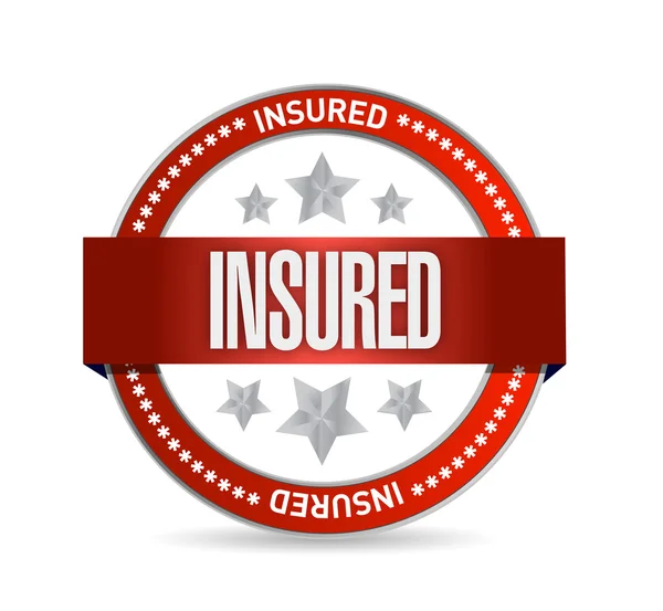 Insured red seal illustration design — Stock Photo, Image