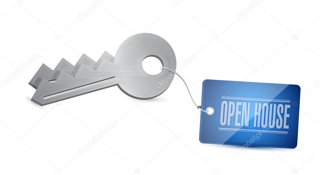 open house key tag illustration design