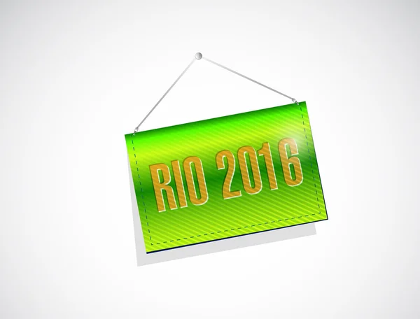 Rio 2016 hanging banner sign illustration — Stock Photo, Image