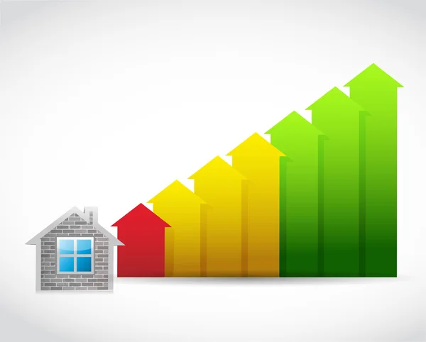 House prices up illustration design — Stock Photo, Image