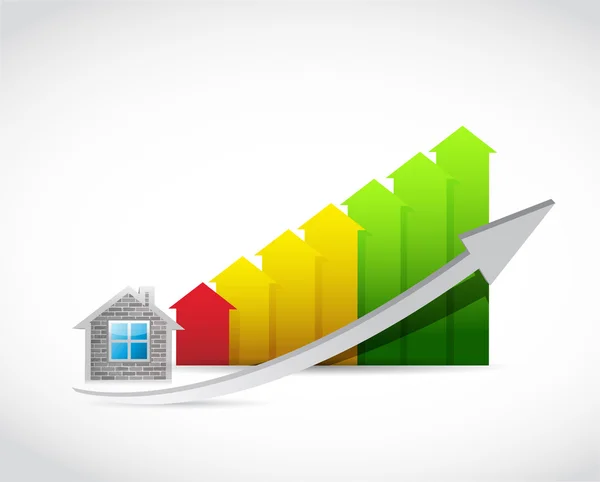 Home arrow up graph illustration design — Stock Photo, Image