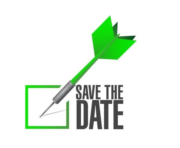 Save the date dart check mark illustration — Stock Photo, Image