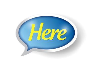 Burada tasarım mesaj işareti illüstrasyon