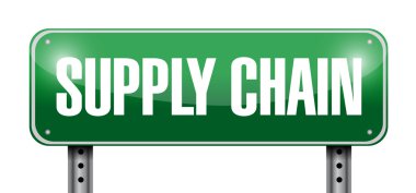 tedarik zinciri sokak tabelası illüstrasyon tasarımı