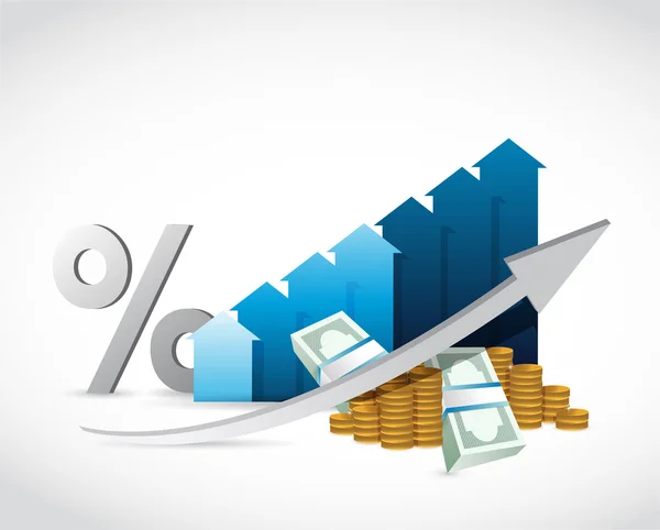 Graf obchodních procenta zisku — Stock fotografie