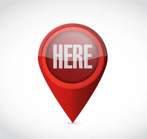 Here location pointer sign illustration — Stock Photo, Image