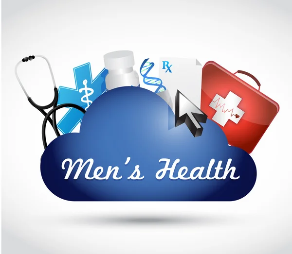 Mens health cloud computing illustration — Stock Photo, Image