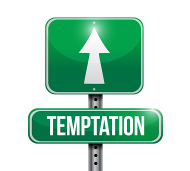 temptation street sign illustration design clipart