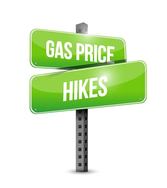 Gas price hikes street sign illustration design — Stock Photo, Image