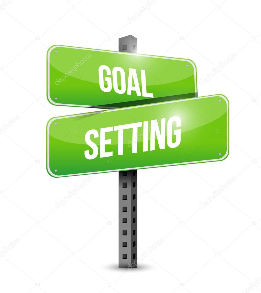 goal setting street sign illustration design