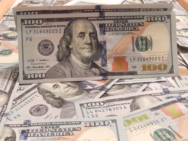 돈 미국 100 달러와 배경 — 스톡 사진