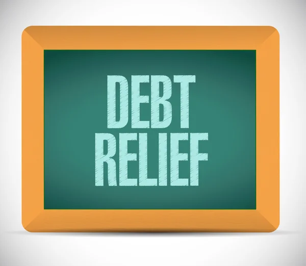 Debt relief board sign illustration design — Stock Photo, Image