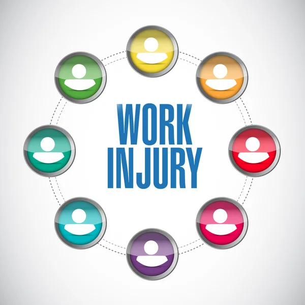 Work injury people connection illustration — Stock Photo, Image