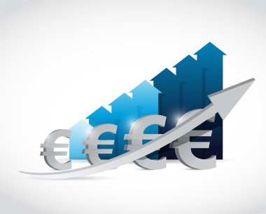 Euro para birimi iş grafik illüstrasyon