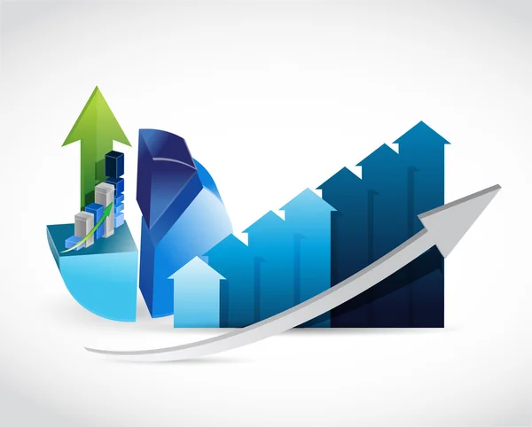 Business graph and chart illustration — Stock Photo, Image