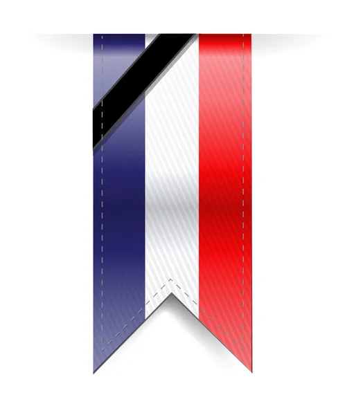 France sad black ribbon banner illustration — Stock Photo, Image