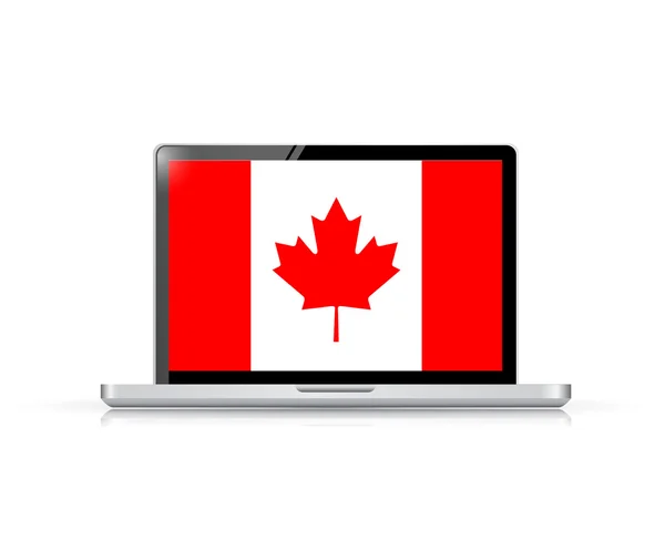 Canada flag computer laptop illustration design — Stock Photo, Image