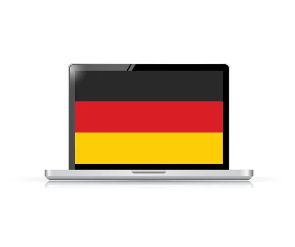 德国国旗计算机笔记本电脑图 — 图库照片