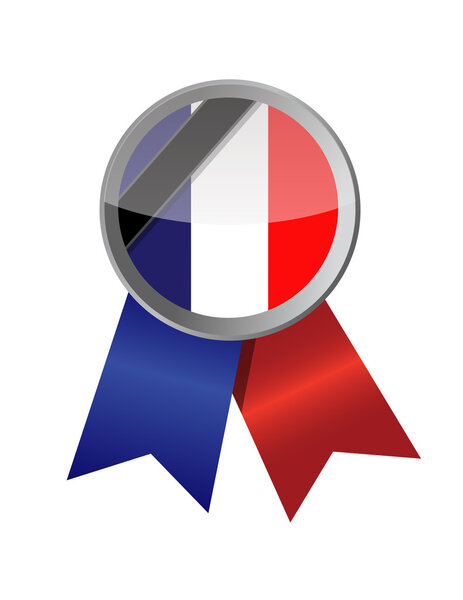 france seal and black ribbon illustration