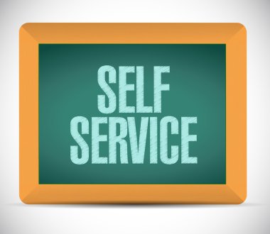Self Servis işareti illüstrasyon tasarımı