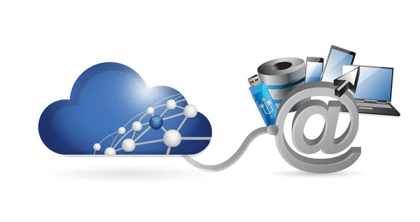 Cloud Computing Medientechnologie Netzwerk — Stockfoto