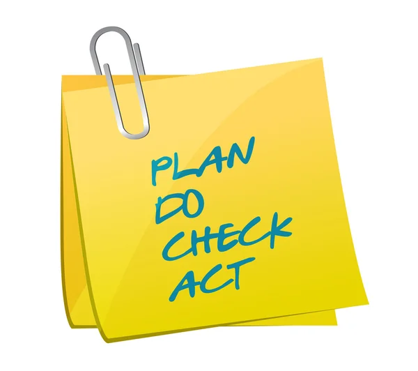 Plan do check act memo post illustration — Stock Photo, Image