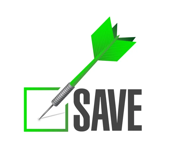 Save checkmark dart illustration design — Stock Photo, Image