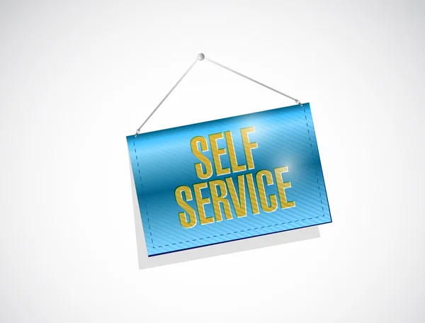 Self service hängande banner illustration — Stockfoto