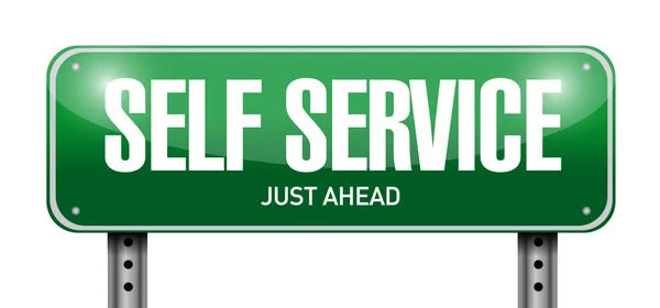 Self service road sign illustration design — Stock Photo, Image