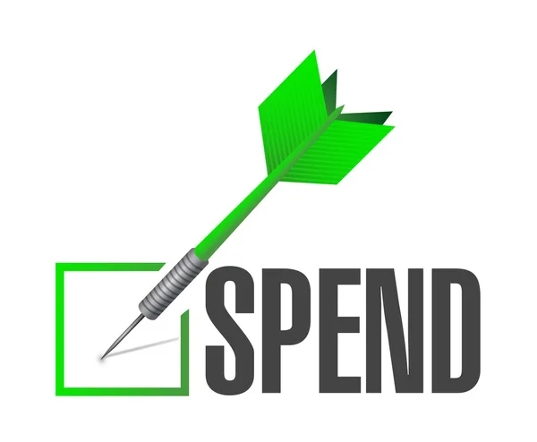 Spend check mark dart illustration design — Stock Photo, Image