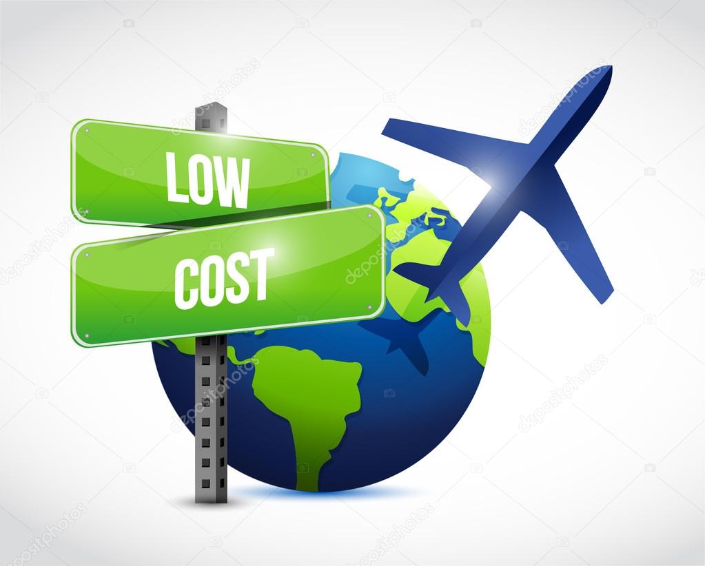 low cost travel globe illustration design