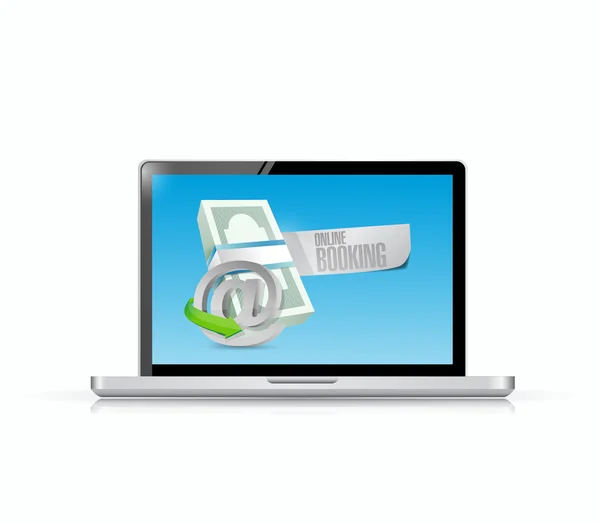 Online boeking rekeningen op een laptop-illustratie — Stockfoto