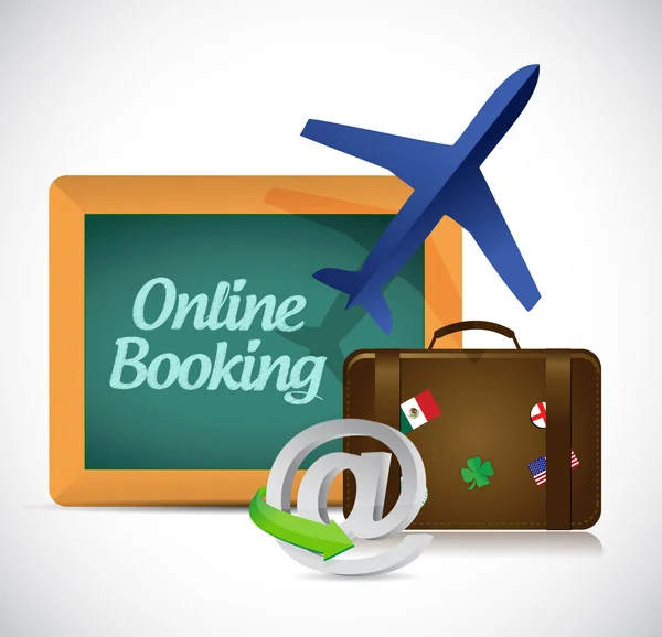 Online foglalás. utazás koncepcióterv illusztráció — Stock Fotó