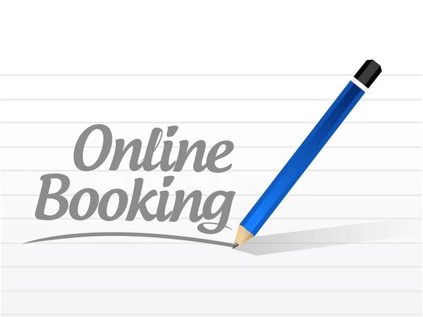 Online bokning meddelande tecken illustration design — Stockfoto