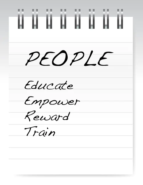 People list on a notepad illustration — Stock Photo, Image