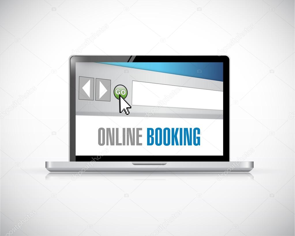 online booking browser concept illustration design