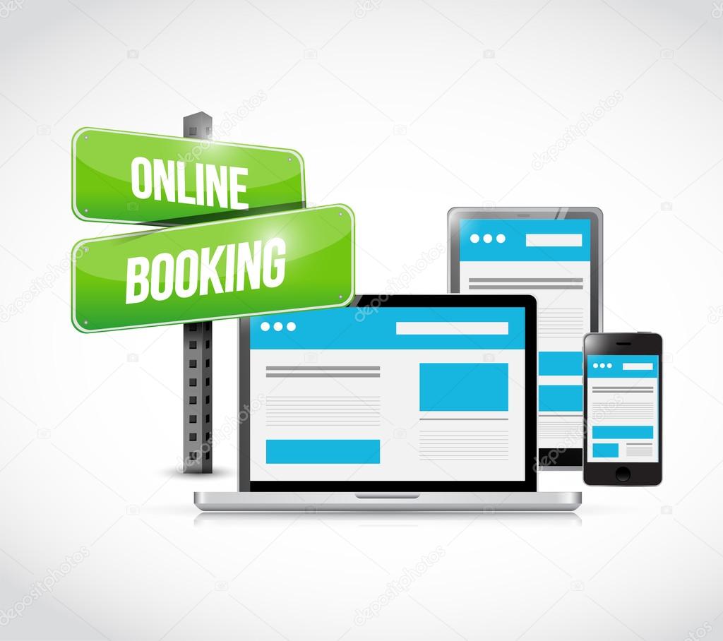 online booking sign technology concept