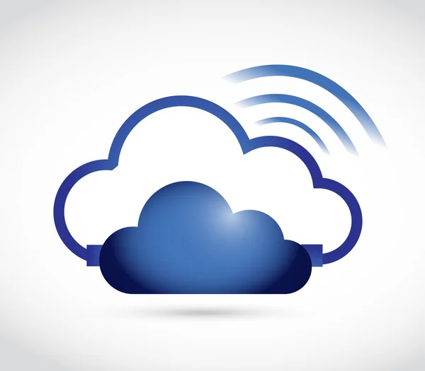 Wolke und Wifi Signalzeichen Illustration — Stockfoto