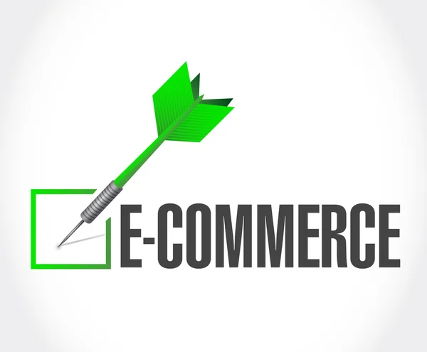 E-commerce dart controle van goedkeuring illustratie — Stockfoto