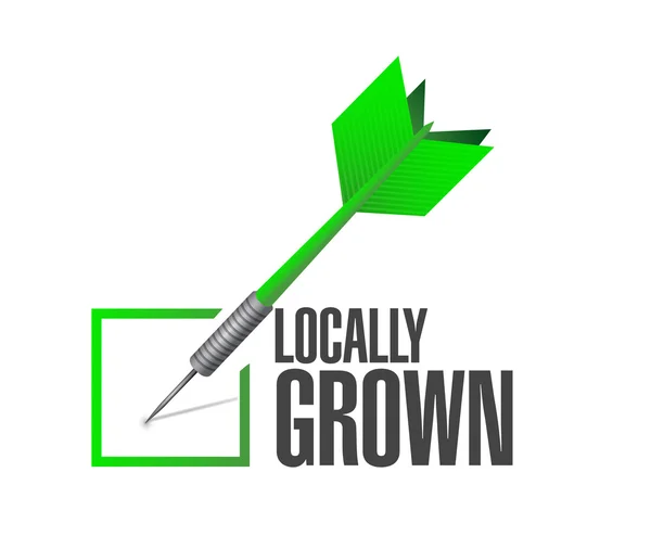 Locally grown dart check mark illustration — Stock Photo, Image